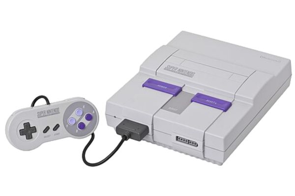  Imagem do console Super Nintendo com um controle